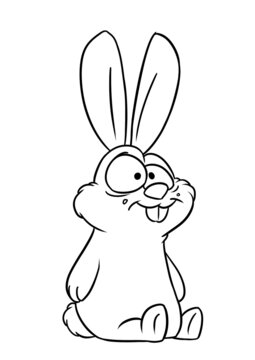 rabbit sitting character animal illustration cartoon coloring