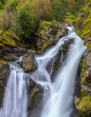 Fototapeta na wymiar Storfossen, a waterfall in Geiranger, More og Romsdal, Norway