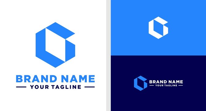 LETTER G LOGOMONOGRAM HEXAGONAL UNUSUAL EDITABLE