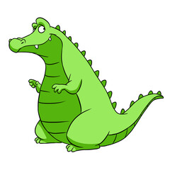 Green crocodile smile character animal illustration cartoon