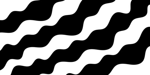 Abstract background design with curve lines. Black and white wave.