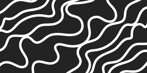 Abstract background design with curve lines. Black and white wave.