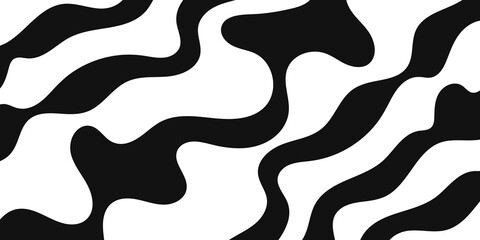 Abstract background design with curve lines. Black and white wave.