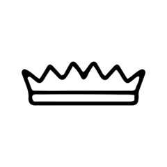 Linear vector illustration of crown in cartoon style