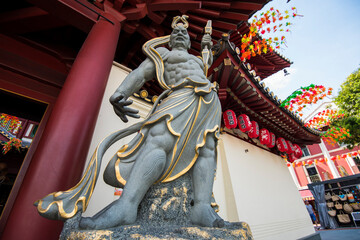 Singapore,02,15,2019. Sculpture in the buddha tooth relic temple
