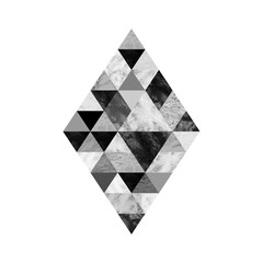 Abstract monochrome geometric poligonal rhombus.Gray Crystal Print.Mosaic with stone texture.