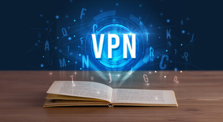 Technology abbreviation coming out from an open book