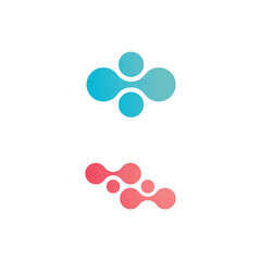 Naklejka na ściany i meble Molecule logo icon template for science brand identity.