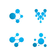 Fototapeta na wymiar Molecule logo icon template for science brand identity.