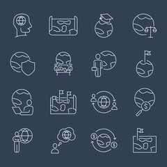 Global Business icons set. Global Business pack symbol vector elements for infographic web
