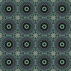 Endless seamless repeating abstract background with floral ornament in purple shades on a dark basis.