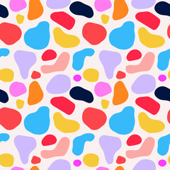 Textile Irregular Round Complex Shapes. Abstract Geometric Background Design. Vector Seamless Black And White Pattern, geometric fabric texture