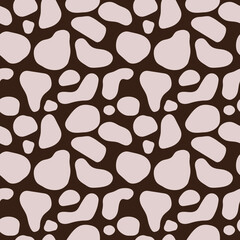 Textile Irregular Round Complex Shapes. Abstract Geometric Background Design. Vector Seamless Black And White Pattern, geometric fabric texture