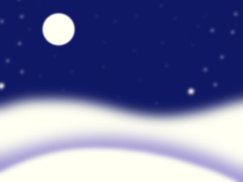 Abstract blurred background. Winter landscape. Snow drifts, night sky and moon. Digital illustration.