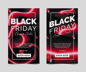 Black Friday sale with gradient fluid background perfect for social media stories as well as posters and banners