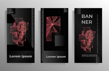 Cover design for book, magazine, booklet, flyer, brochure, catalog. Set of vector templates.