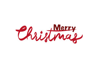 Merry christmas hand lettering calligraphy isolated on white background. illustration element. Merry Christmas script calligraphy