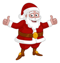 Christmas Cartoon Santa Claus Giving Thumbs Up