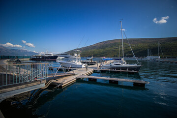 Kumbor, Montenegro - Luxury yacht in Portonovi marina