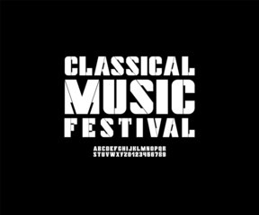 Abstract urban bold font, modern alphabet, stencil white letters and numbers, vector illustration 10eps