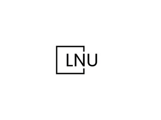 LNU letter initial logo design vector illustration