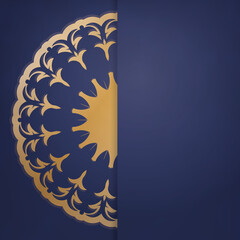 Naklejka premium Business card template in dark blue color with luxurious gold ornaments for your personality.