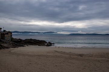 Fototapeta na wymiar Playa Caneliñas, Portonovo, Rías Bajas, Pontevedra, Galicia, España
