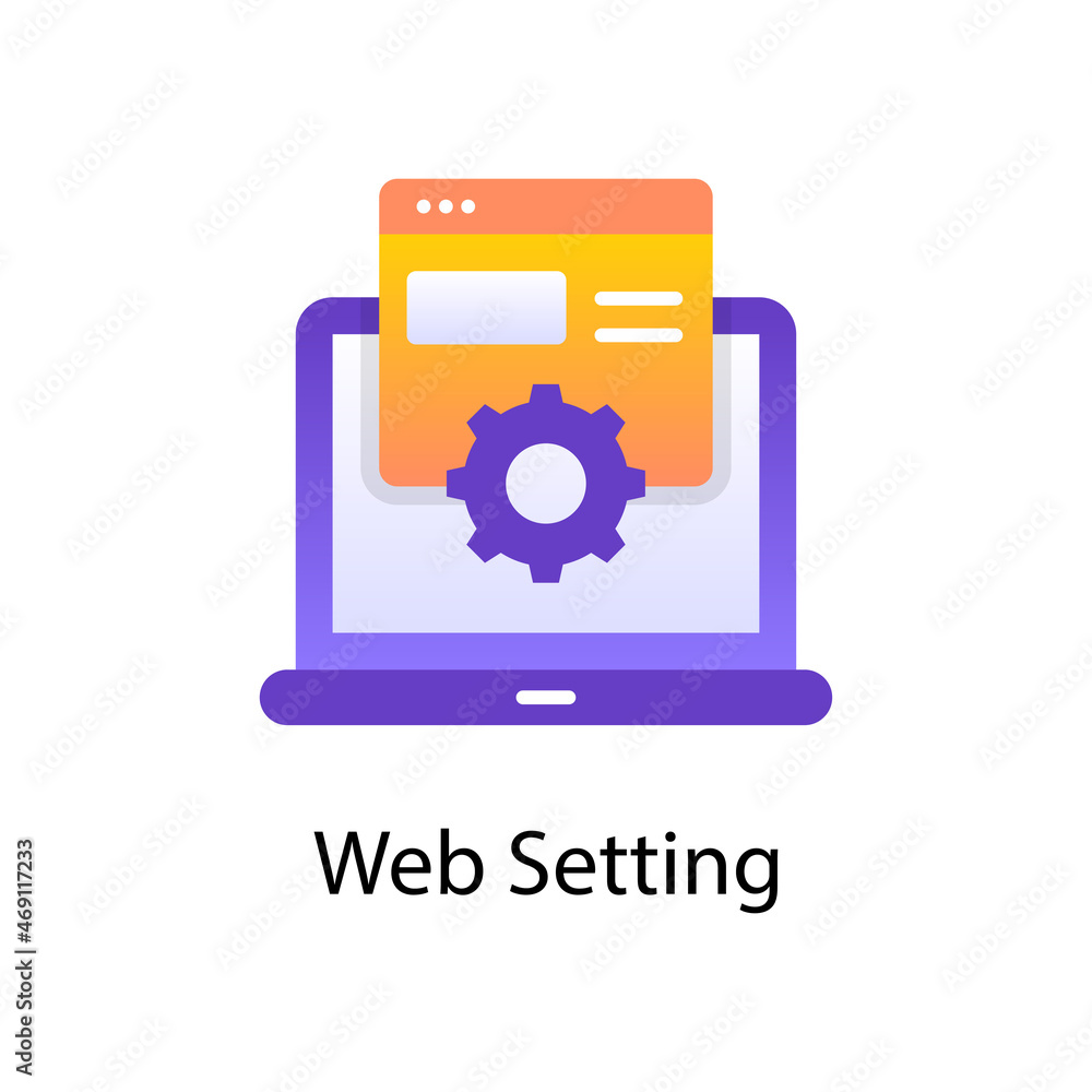Poster web setting vector gradient icon design illustration. activities symbol on white background eps 10 f