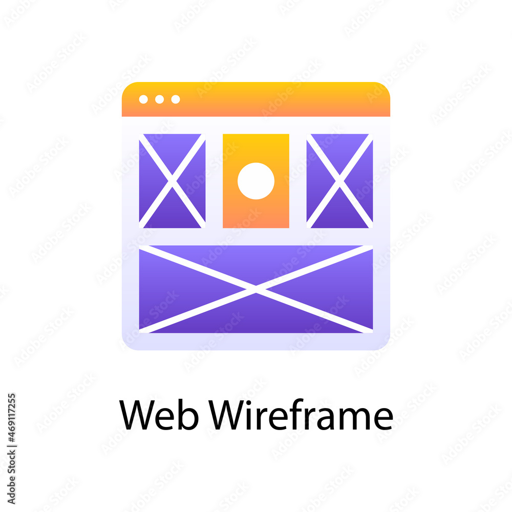 Poster web wireframe vector gradient icon design illustration. activities symbol on white background eps 10