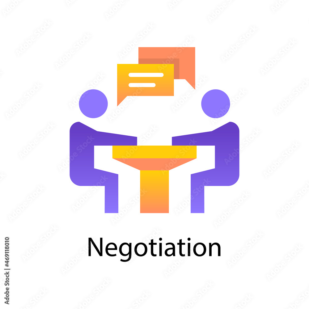 Poster negotiation vector gradient icon design illustration. activities symbol on white background eps 10 f