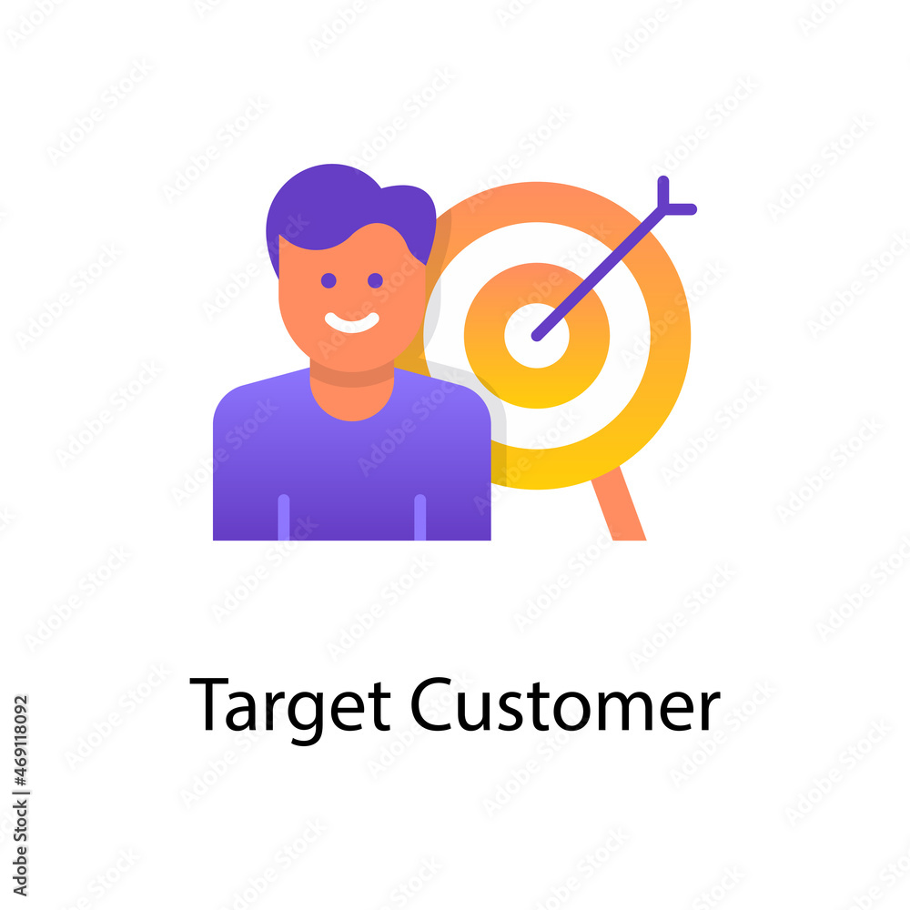 Poster target customer vector gradient icon design illustration. activities symbol on white background eps 