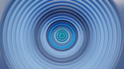 3D Illustration; Orbit around blue colored circular waves