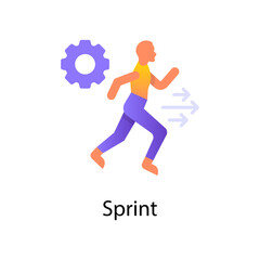 Obraz premium Sprint vector Gradient Icon Design illustration. Activities Symbol on White background EPS 10 File