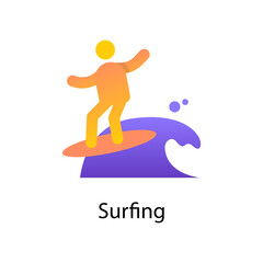 Surfing vector Gradient  Icon Design illustration. Activities Symbol on White background EPS 10 File