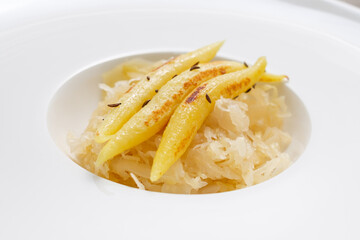Finger-shaped potato dumplings german Schupfnudeln