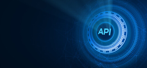 API - Application Programming Interface. Technology, business, modern, digital, internet and networking concept. 3d illustration