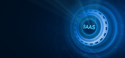 Saas software service concept technology background. Modern technology internet and networking concept. 3d illustration