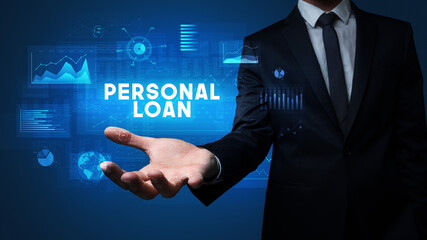 Hand of Businessman holding motivational message