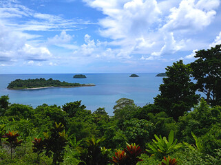 Beautiful view of the islands in the ocean. Thailand. Ko Chang.