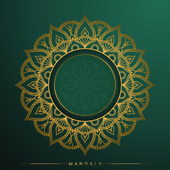 green and gold color luxury ornamental mandala background design