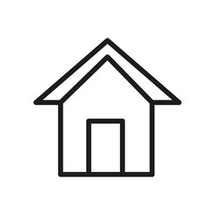Vector Line Icon Related Home, Cottage, House, Building