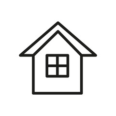 Vector Line Icon Related Home, Cottage, House, Building