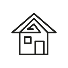 Vector Line Icon Related Home, Cottage, House, Building