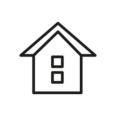 Vector Line Icon Related Home, Cottage, House, Building