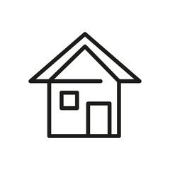 Vector Line Icon Related Home, Cottage, House, Building