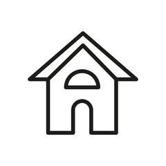 Vector Line Icon Related Home, Cottage, House, Building