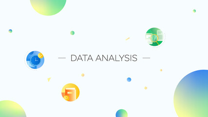 Data analysis icons. Abstract background