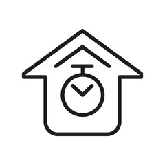 Vector Line Icon Related Home, Cottage, House, Building