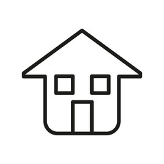 Vector Line Icon Related Home, Cottage, House, Building