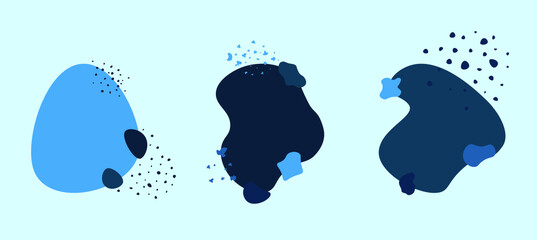 abstract blue spots of different shapes
